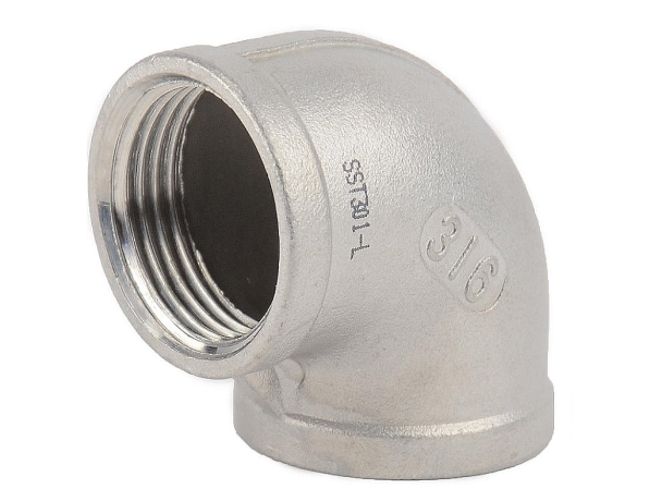 Отвод нержавеющий резьбовой AISI 304 90° 1/4