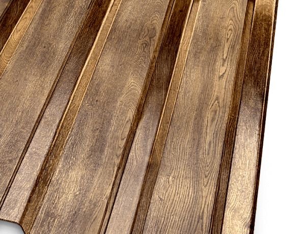 Профнастил стальной стеновой двухсторонний волна гладкий античный дуб МП18 0,7х18х1100х1150 мм ТУ 5285-002-78099614-2008 фото