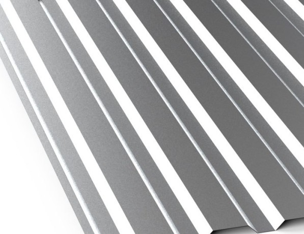 Профнастил стальной стеновой односторонний волна гладкий железный блеск С20 0,4х20х1100х1150 мм ТУ 11-2000-004-1394544-06 фото