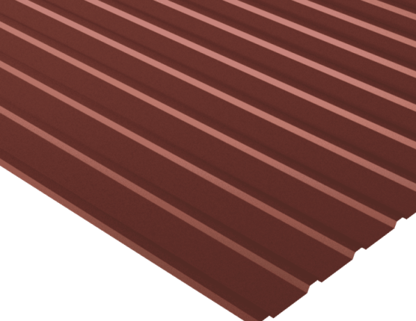 Профнастил стальной стеновой односторонний волна гладкий оксид красный С44 0,7х44х1000х1047 мм ГОСТ 24045-94 фото