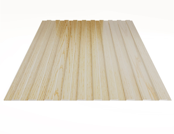 Профнастил стальной стеновой односторонний волна гладкий светлое дерево С20 0,5х20х1100х1150 мм ТУ 11-2000-004-1394544-06 фото